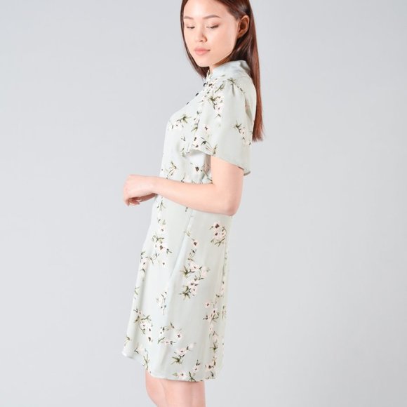 STONE COLD FOX MINT FLORAL S/S DRESS - Picture 4 of 4